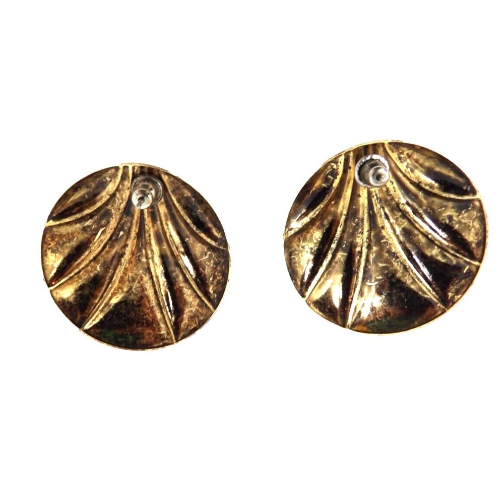 5 Pairs Goldtone Vintage Fashion Earrings Hoops Kite Triangle Shell Pierced - Picture 15 of 16